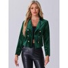 Allegra K Women's Velvet Notch Lapel Open Front Long Sleeve Party Cocktail Blazer Jacket - 4 of 4
