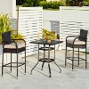 Yaheetech Outdoor Dining Bistro Table with Metal Tabletop and Umbrella Hole - 2 of 4