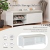 NicBex Distressed Shutter Storage Ottoman Bench, Retro Entryway Shoe Organizer with Removable Cushion, Farmhouse Charm for Living Room - 4 of 4