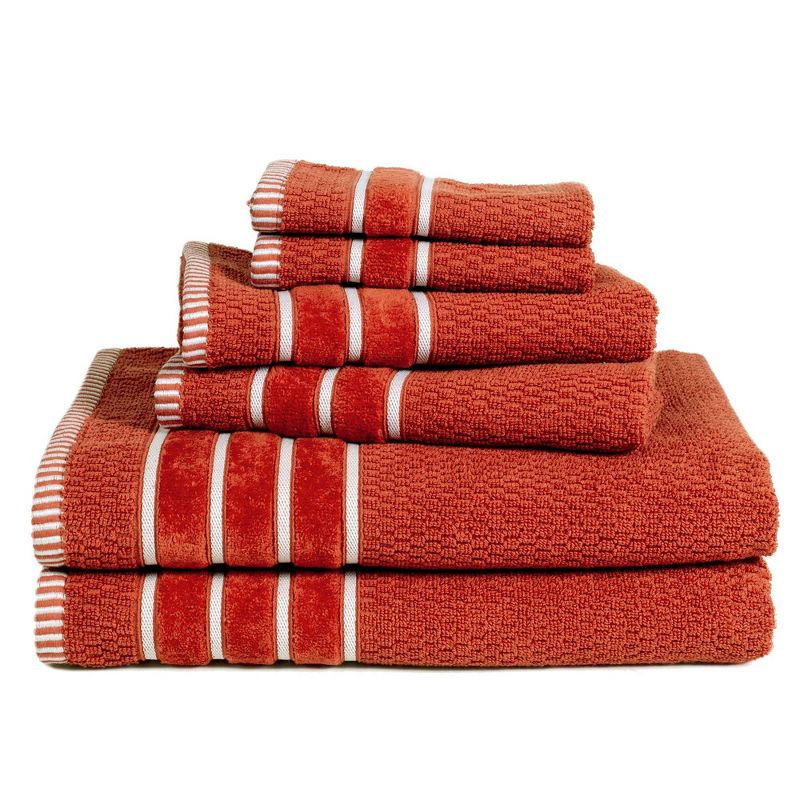 6pc 100% Combed Cotton Bath Towel Set - Hastings Home, 1 of 4