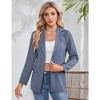 Blazer For Women Long Sleeve Open Front Casual Single Breasted Office Blazer With Pockets - 2 of 4
