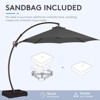 HYLEORY 10ft. Outdoor Curvy Cantilever Umbrella with Sand Bag Base - 3 of 4