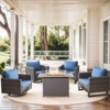 Buenhomino Patio Wicker Furniture Set with Fire Pit Table, PE Rattan Swivel Patio Chairs with Propane Fire Pit Table, 5PCS Patio Conversation Set - 2 of 4