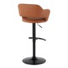 Contemporary Adjustable Barstool with Swivel, Faux Leather, Rounded T Footrest, Set of 2 - 4 of 4