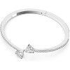 Soul Heart Crystal Bangle, Sparkling Clear Stones on Rhodium Finish Bracelet, Elegant Jewelry for Women - 2 of 4