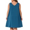 Women's Plus Size Satin Pleated Wide Strap V Neck Sleeveless Lounge Soft Midi Nightgowns - Agnes Orinda - 4 of 4
