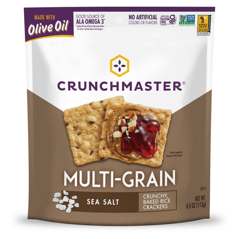 Crunchmaster Multi-Grain Sea Salt Crackers 4oz, 1 of 6