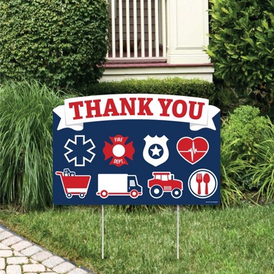 Big Dot of Happiness Thank You Front Line Workers - Yard Sign Lawn Decorations - Party Yardy Sign