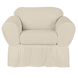 Khaki Cotton Duck Chair Slipcover (2 Piece) - Simply Shabby Chic , Green