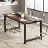 LITTLE TREE 63" Modern Executive Office Desk Brown/Black - 2 of 4