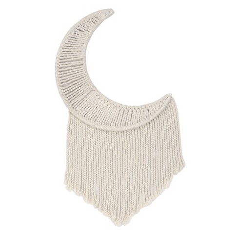 37 X 13 Cotton Macrame Handmade Intricately Weaved Wall Decor With Beaded  Fringe Tassels White - Olivia & May : Target