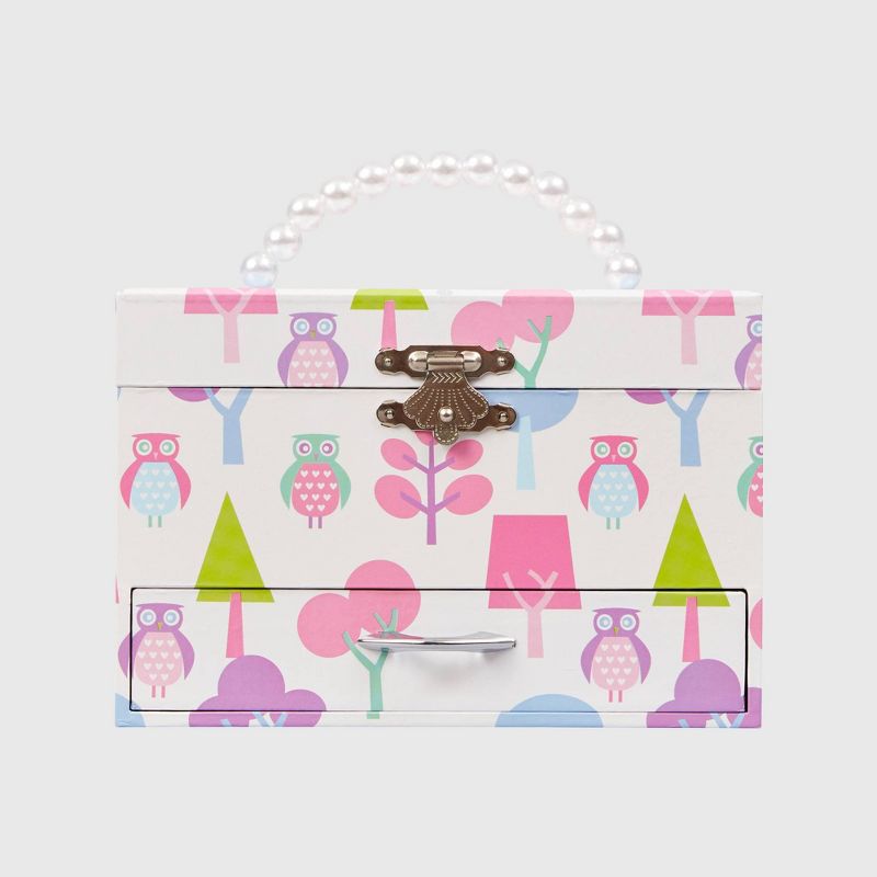 Mele & Co. Molly Girls' Musical Ballerina Jewelry Box with Owl Pattern-White, 4 of 9