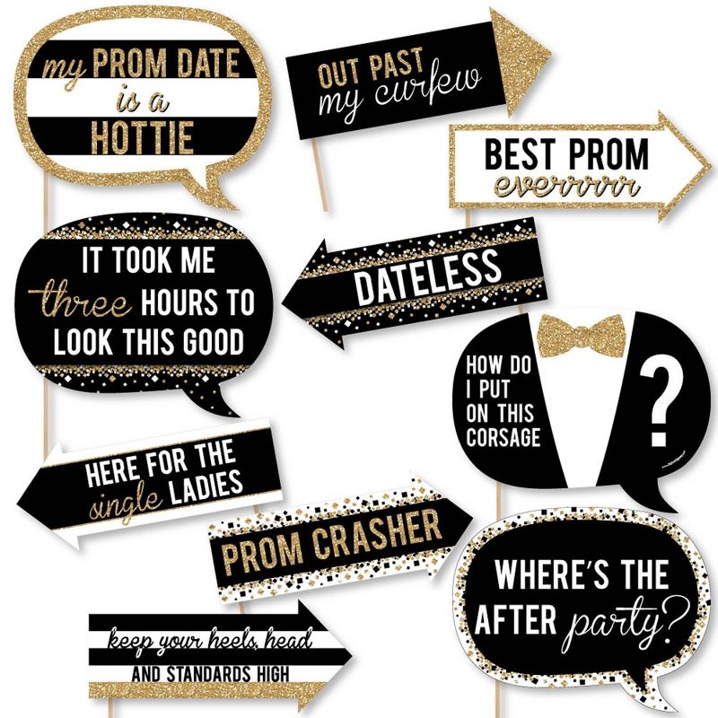Big Dot of Happiness Funny Prom - Prom Night Party Photo Booth Props Kit - 10 Piece, 1 of 7