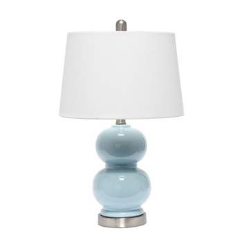 Dual Orb Table Lamp with Fabric Shade Light Blue - Lalia Home