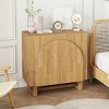 31.5'' Modern Wooden Storage Cabinet with 2 Arched Doors and Adjustable Shelf for Bedroom,Living Room,Entryway-Baofuwish - 2 of 4
