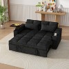 TiramisuBest 65" 3 in 1 Folding Convertible Sofa Bed, Couch Sofa with Pull out Bed, Modern Sofa with Swivel Side Table for Living Room, Black - 4 of 4