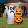 Gemmy  Airblown Inflatable Ghost w/Pumpkin Stack Scene , 4 ft Tall, Multicolored - 2 of 2