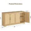 59” Sideboard Buffet Cabinet with 4 Rattan Doors, Modern Console Table Accent Coffee Bar Cabinet for Living Room, Kitchen, Dining Room - 2 of 4