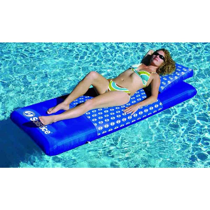 Swim Central 75-Inch Inflatable Blue Swirled Air Mattress Swimming Float, 3 of 4