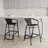 Emma and Oliver Set of Two Indoor/Outdoor Restaurant Style Rattan Barstools - 2 of 4