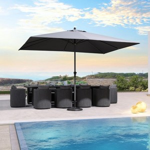 PURPLE LEAF Patio Umbrella Outdoor Table Umbrella Aluminum Frame Market Umbrella Sun Umbrella with 8 Sturdy Ribs - 1 of 4