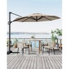 10FT Outdoor Cantilever Umbrella Patio Umbrella Market Sun Shade Windproof Offset Umbrella with 360-Degree Rotation for Garden Pool - 2 of 4