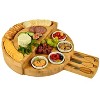 Picnic at Ascot Patented Split Level Swiveling Large Bamboo Charcuterie Board with Cheese Knife Set - 2 of 4