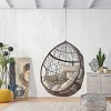 Indoor Egg Chair,Teardrop-Shaped Swing Egg Chair With 8ft Chain And Tufted Cushion,Swing Chair,Egg Chair For Patio,Living Room-Cuddlewood - 3 of 4
