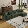 Corduroy Deep Seat Modular L-Shaped Sectional Sofa with 4 Pillows and Removable Ottoman for Living Room, Bedroom, or Apartment - 3 of 4