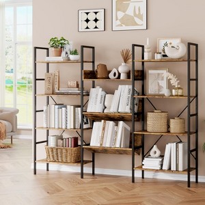 Triple-Column Adjustable Bookcase – 11 Shelves, 33LB/Shelf, Steel Frame & MDF Panels (Black) for Living Room, Office, Bedroom - 1 of 4