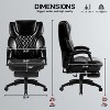 High Back Big & Tall 400lb Office Chair with Footrest Bonded Leather Ergonomic Executive Desk Computer Swivel Chair, Oversized Armchairs-The Pop Home - 3 of 4