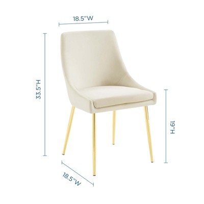Elegant Gold and Ivory Velvet Upholstered Dining Chair