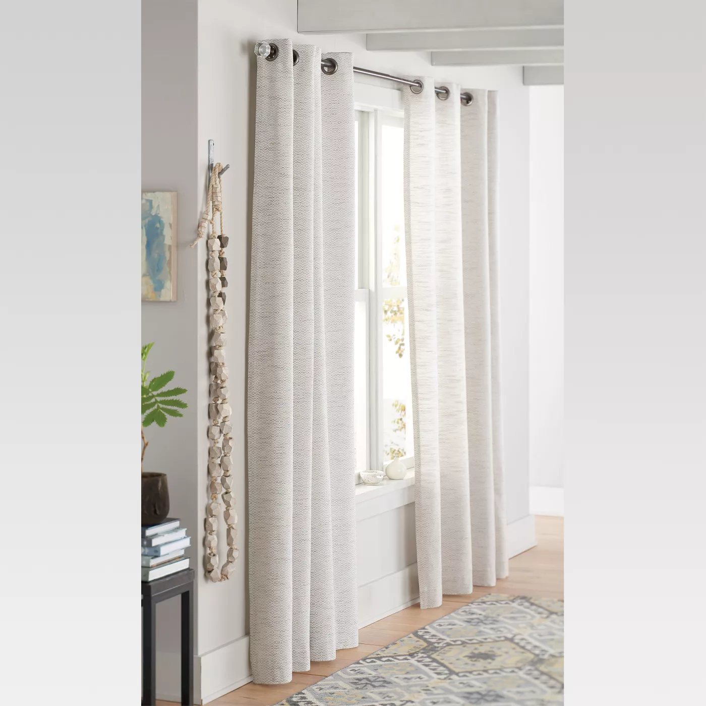 Diamond Weave Window Curtain Panel - Threshold™ - image 2 of 5