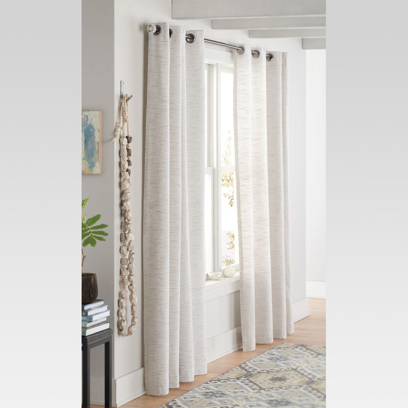 Light Filtering Diamond Weave Window Curtain Panel Gray - Threshold™, 3 of 9