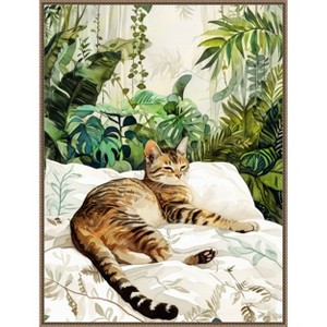Amanti Art Cats Life Sleepy Time by Justyna Jaszke Framed Canvas Wall Art - 1 of 4