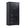 NicBex Wide Bathroom Storage Cabinet, Tall Freestanding Unit with 3 Soft-Close Drawers and Doors, High-Capacity Organizer for Toiletries - 4 of 4