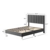 Luxury Velvet Bed Frame with Adjustable Headboard - Sturdy Wood Slat Support, No Box Spring Needed, Quiet & Easy Assembly (Grey) - 2 of 4
