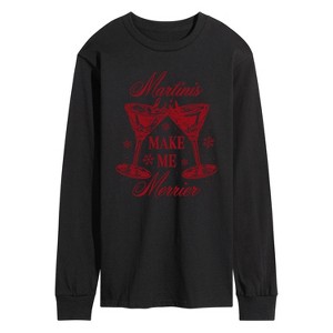 Men's - Instant Message - Martinis Merrier Long Sleeve Graphic T-Shirt - 1 of 4