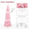 Whisen 8' Tall Unlit Slim Douglas Fir Artificial Christmas Tree with 1168 Realistic Branch Tips - Pink - 4 of 4