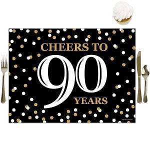 Big Dot of Happiness Adult 90th Birthday - Gold - Party Table Decorations - Birthday Party Placemats - Set of 16 - 1 of 4