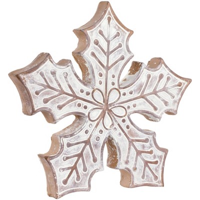 Rustic White Resin Snowflake Wall Mounted Decoration