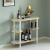 Fabulaxe Set of 2 Pieces, Bartender Serving Display Station, Bar Console Working Counter with Open Shelves, Wood Bar Console Island - 4 of 4