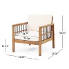 Christopher Knight Home Elias Outdoor Acacia and Iron Club Chair with Cushions Teak/Black/Beige - 3 of 4