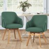Bekrvio Swivel Dining Chairs with Arm Set of 4 - Modern Linen Upholstered Accent Desk Chairs with Solid Wood Legs for Kitchen,Living Room - 2 of 4