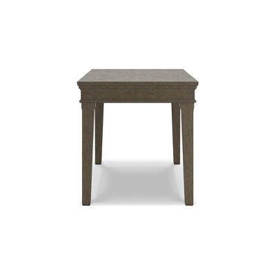 Gray Transitional Desk with Hutch and USB Ports