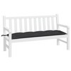 vidaXL Oxford Fabric Garden Bench Cushion - Outdoor-Ready, Durable Polyester, Comfortable Hollow Fiber Filling, Easy Tie-On, Black - 3 of 4