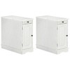 HOMCOM Side Table with Flip Top, Slim End Table with Storage Drawer and Cabinet for Living Room, Set of 2, White - 4 of 4