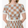 Unique Vintage Women's Swing Dress Rainbow Plaid - 2 of 4