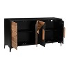 Treasure Trove Accents 4 Door Credenza Methone Natural/Black: Acacia Wood, Divided Storage, Adult Assembly Required - 4 of 4