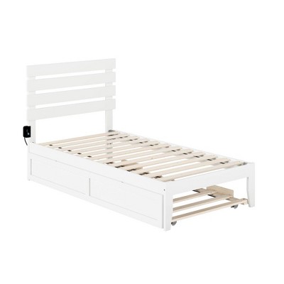 Twin Oxford Bed with USB Turbo Charger and Trundle White - Atlantic Furniture